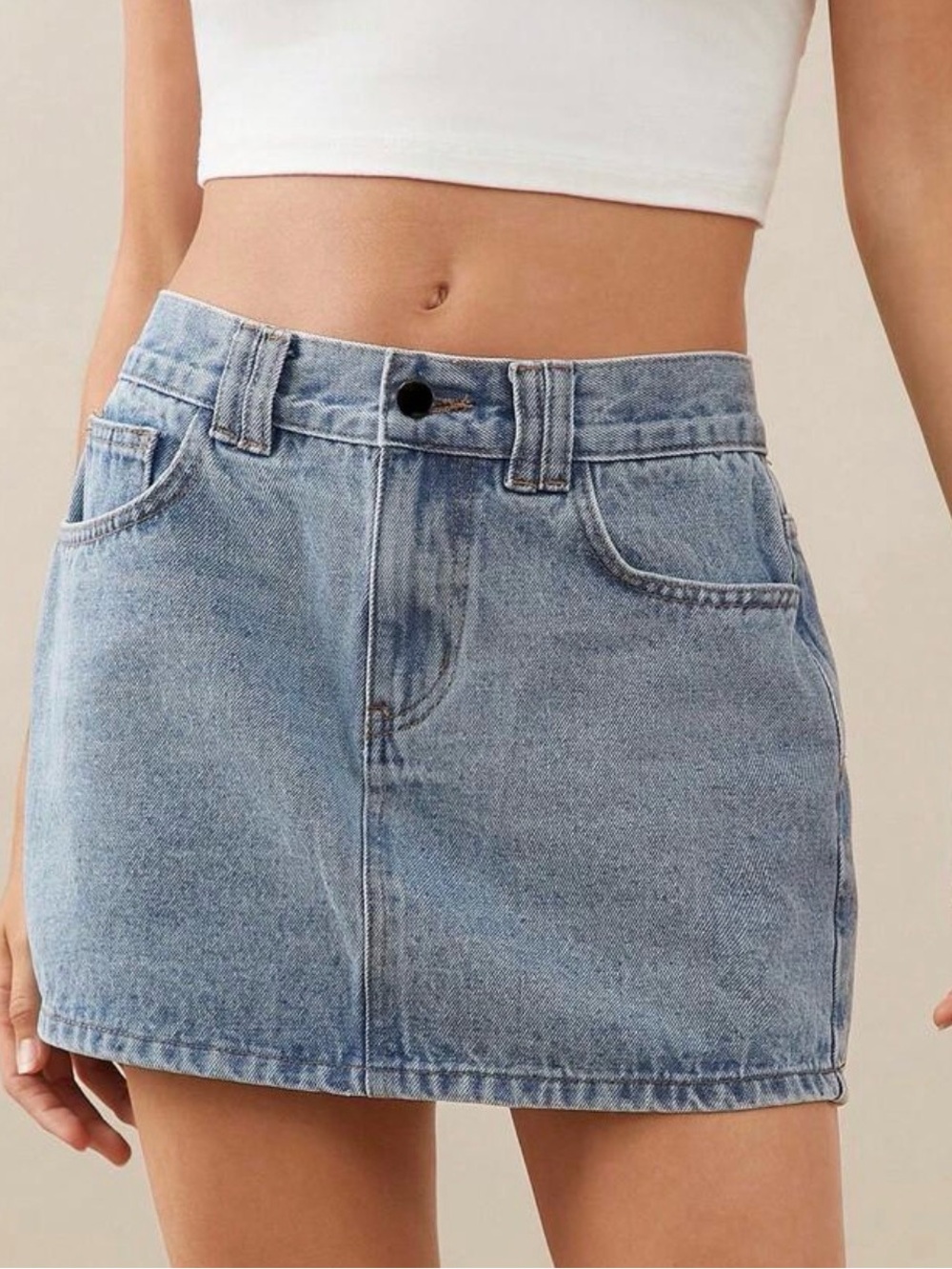 3/$12 SHEIN Denim Medium Wash Mini Skirt